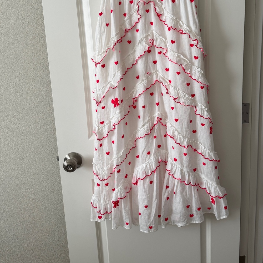 Banjanan White Maxi Dress with Red Accents - Picture 4 of 8